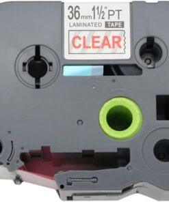 Nhãn in Brother TZe-162 | 36mm x 8m | Chữ Đỏ Nền Trong Suốt