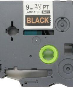 Nhãn in Brother TZe-324 | 9mm x 8m | Chữ Vàng Nền Xanh Dương