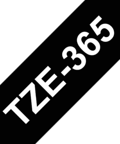 Nhãn in Brother TZe-365 | 9mm x 8m | Chữ Trắng Nền Đen