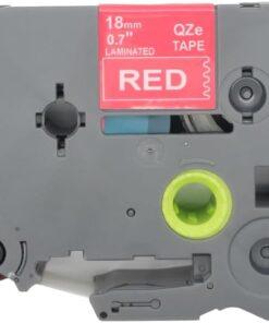 Nhãn in Brother TZe-445 | 18mm x 8m | Chữ Trắng Nền Đỏ