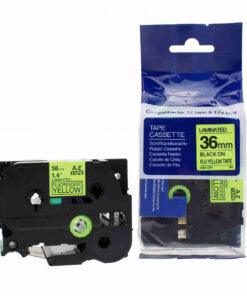 Nhãn in Brother TZe-C61 | 36mm x 8m | Chữ Đen Nền Màu Neon