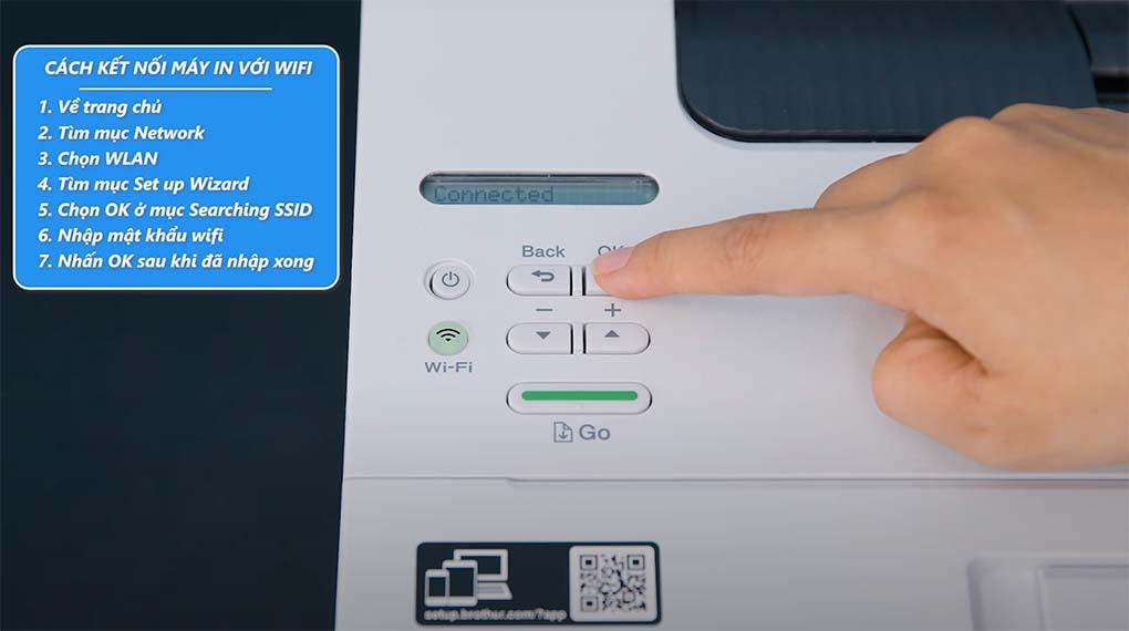 Thiết lập wifi cho máy brother