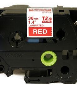 Nhãn in Brother TZe-465 | 36mm x 8m | Chữ Trắng Nền Đỏ