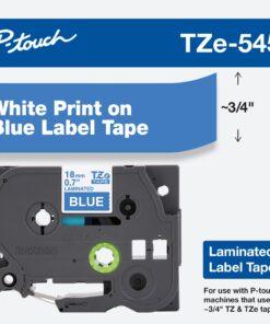 Nhãn in Brother TZe-545 | 18mm x 8m | Chữ Trắng Nền Xanh Dương