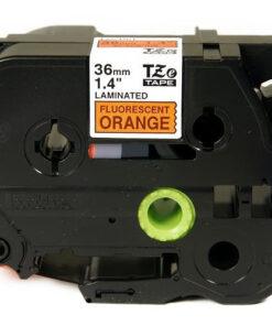 Nhãn in Brother TZe-B61 | 36mm x 8m | Chữ Đen Nền Vàng Neon