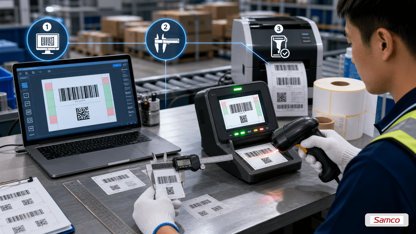 Quiet Zone Barcode là gì? Vai trò khi in nhãn mã vạch 8 Quy trình kiểm tra quiet zone trước khi in hàng loạt bằng phần mềm, thước đo và barcode verifier