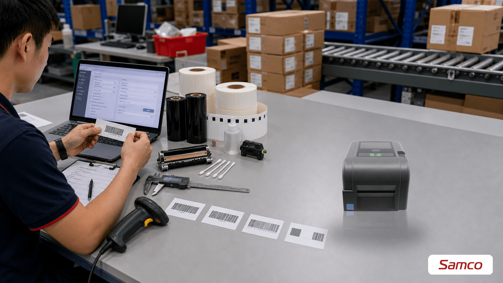 Khi nào cần hiệu chuẩn máy in nhãn sau khi đổi vật tư, nhãn lệch hoặc barcode scan lỗi