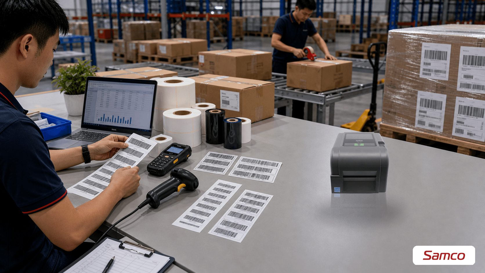 So sánh mã vạch EAN và Code 128 khi in nhãn sản phẩm 8 Code 128 phù hợp nhãn kho pallet carton serial và logistics nội bộ
