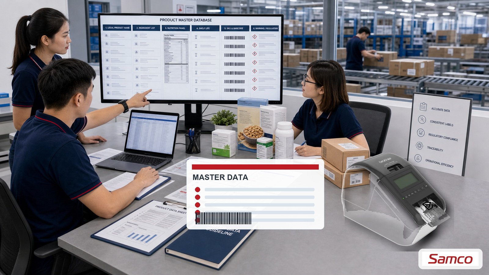 Xây dựng master data sản phẩm để in nhãn chính xác và truy vết thay đổi