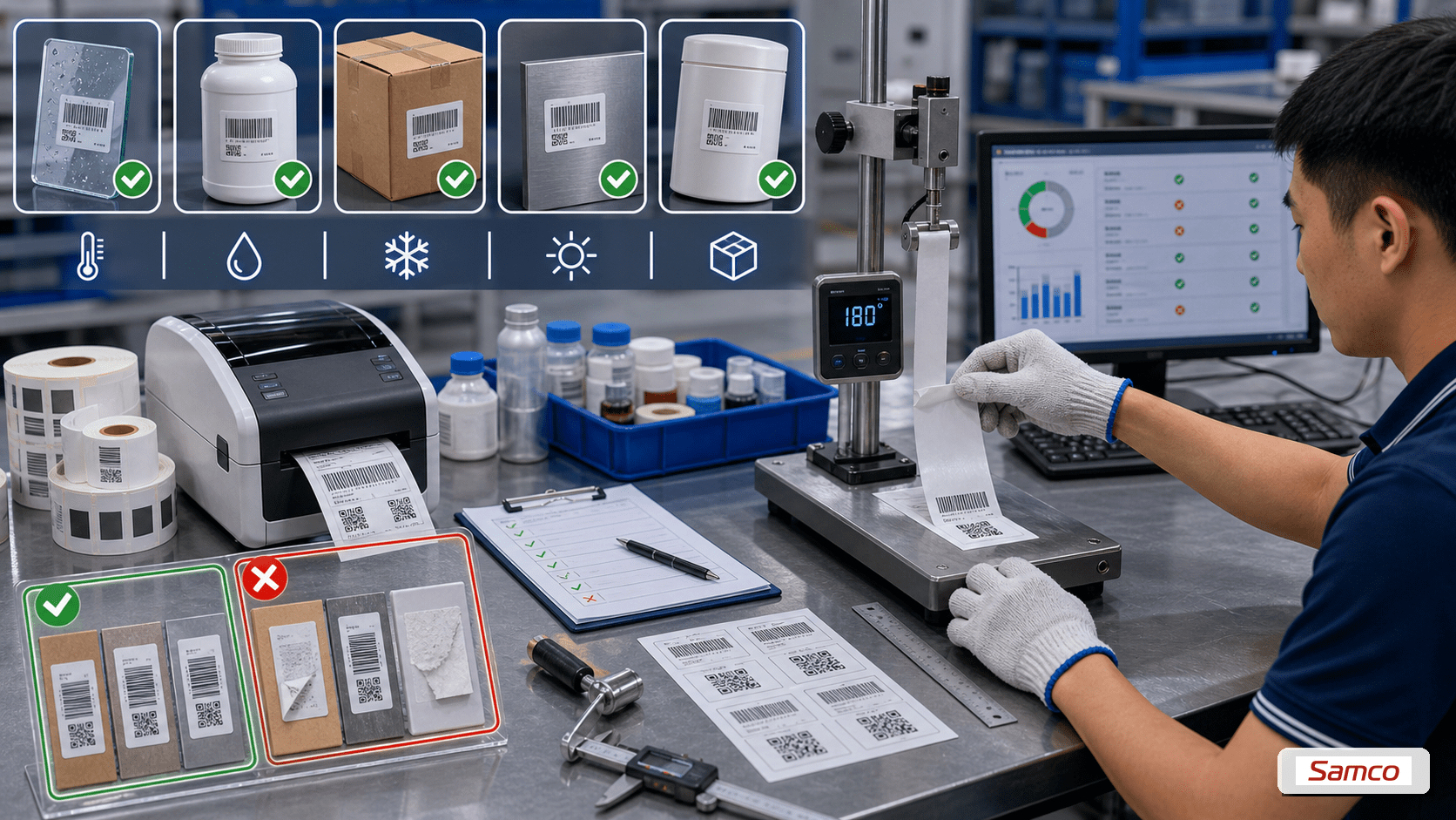 Kiểm tra độ bám dính adhesion test của keo nhãn trên nhiều bề mặt