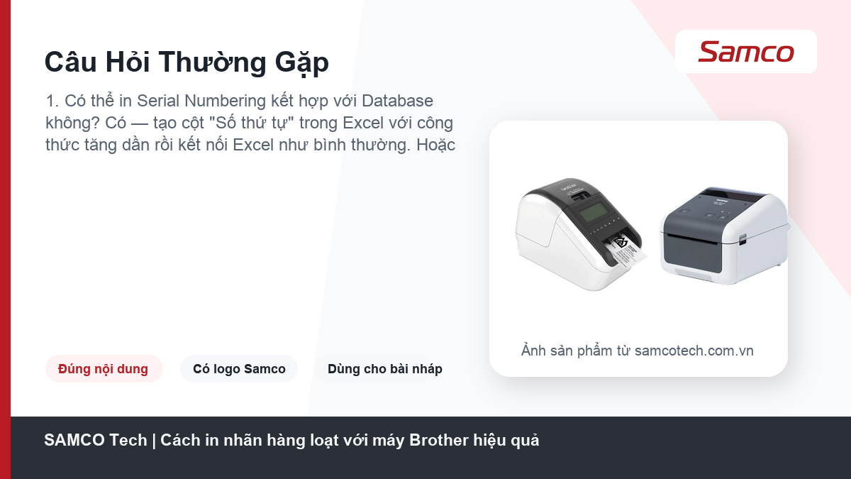 Câu Hỏi Thường Gặp - Cách in nhãn hàng loạt với máy Brother hiệu quả