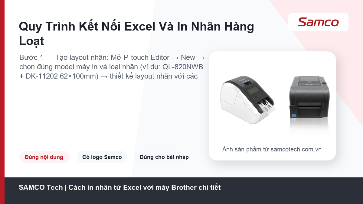 Cách in nhãn từ Excel với máy Brother chi tiết 6 Quy Trình Kết Nối Excel Và In Nhãn Hàng Loạt - Cách in nhãn từ Excel với máy Brother chi tiết