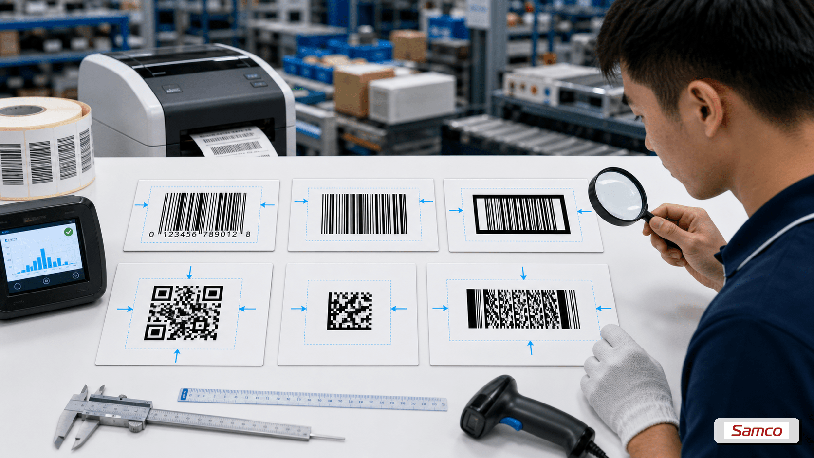 Quiet Zone Barcode là gì? Vai trò khi in nhãn mã vạch 6 Kích thước quiet zone khác nhau theo từng loại mã vạch như EAN-13, Code 128, QR Code và DataMatrix