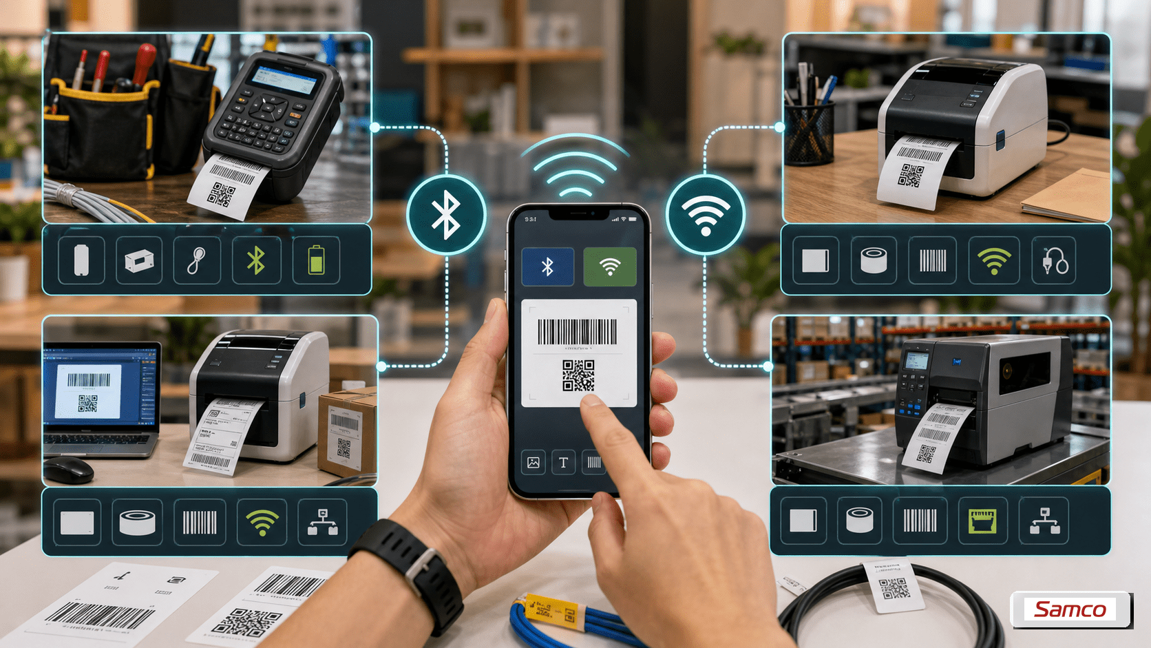 Các model Brother hỗ trợ in từ điện thoại qua Bluetooth hoặc WiFi với app iPrint and Label
