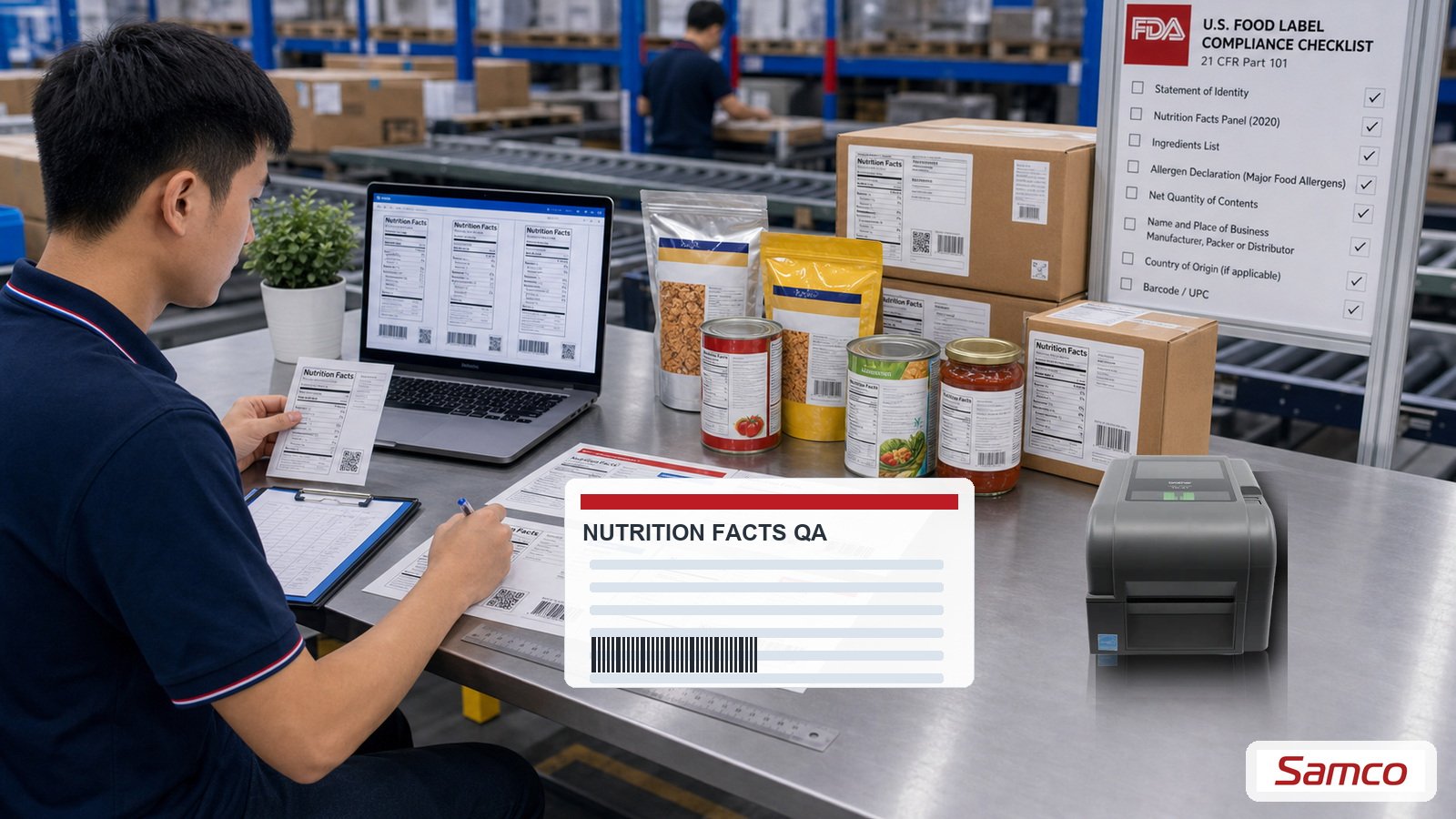 Kiểm tra nhãn thực phẩm Mỹ theo FDA 21 CFR Part 101 với Nutrition Facts Panel và thông tin bắt buộc