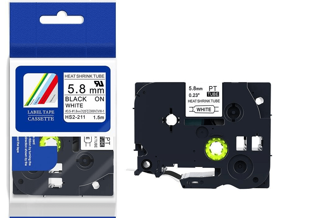 Ống co nhiệt Brother HS2-211 | 5.8mm x 1.5m | Chữ Đen trên nền Trắng 1 Ống co nhiệt Brother HS2-211 5.8mm x 1.5m chữ Đen trên nền Trắng - cassette chính hãng