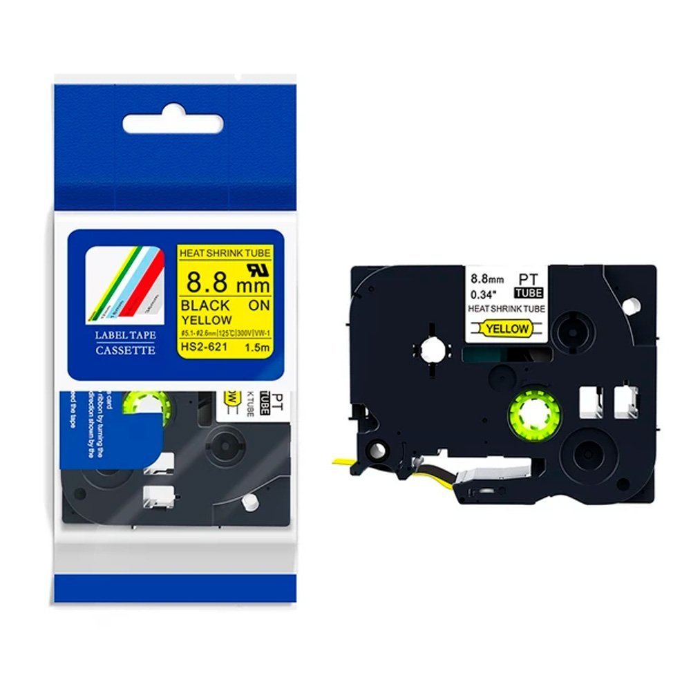 Ống co nhiệt Brother HS2-621 | 8.8mm x 1.5m | Chữ Đen trên nền Vàng 1 Ống co nhiệt Brother HS2-621 8.8mm x 1.5m chữ Đen trên nền Vàng - cassette chính hãng