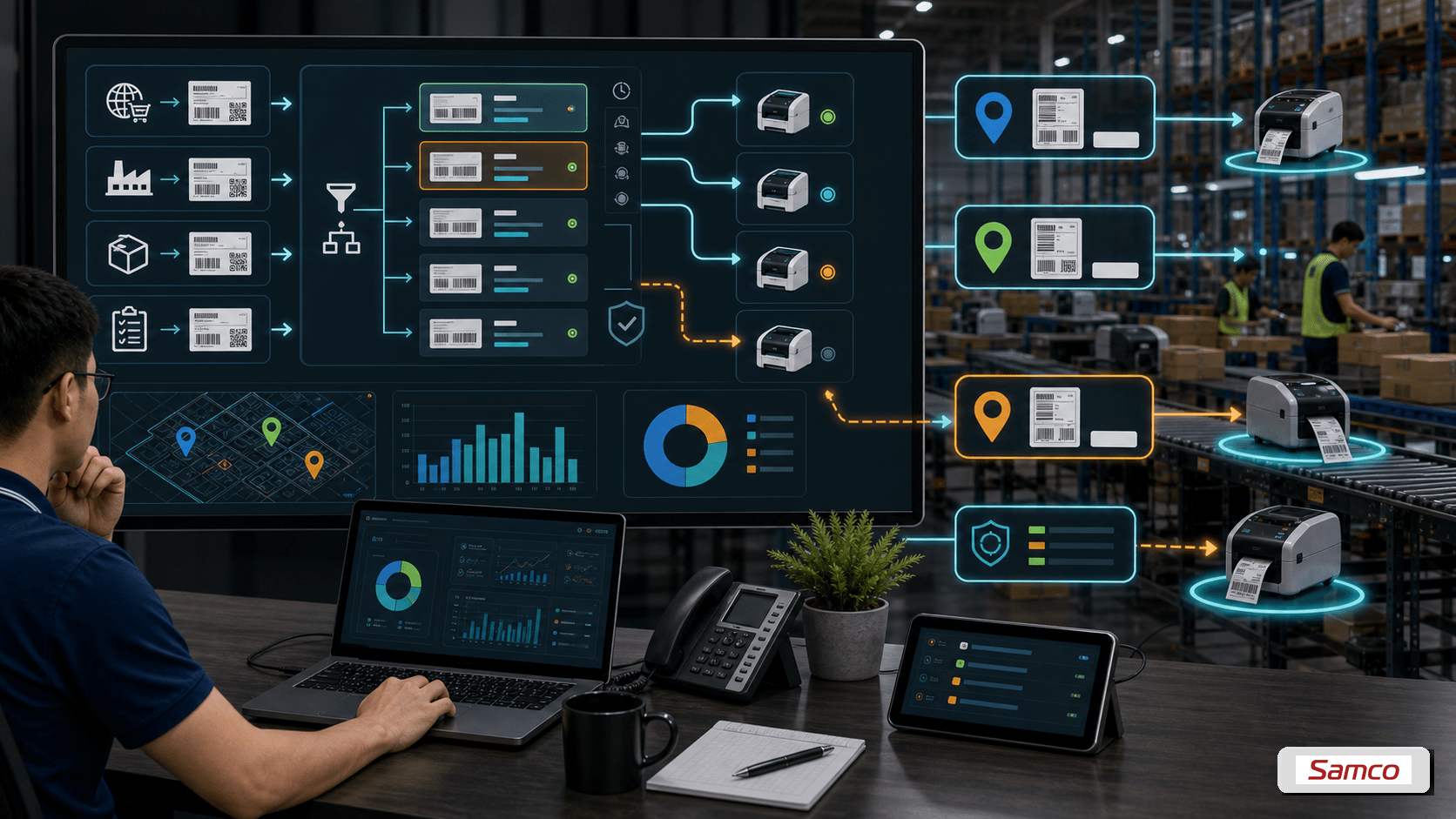 Cách kết nối nhiều máy in Brother trong hệ thống 9 Routing lệnh in với NiceLabel theo zone, loại nhãn, priority và failover sang máy dự phòng