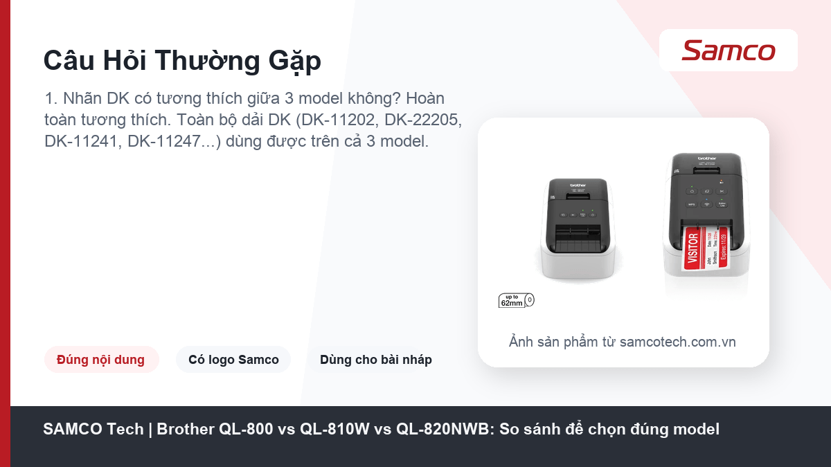 Brother QL-800 vs QL-810W vs QL-820NWB: So sánh để chọn đúng model 8 Câu Hỏi Thường Gặp - Brother QL-800 vs QL-810W vs QL-820NWB: So sánh để chọn đúng model