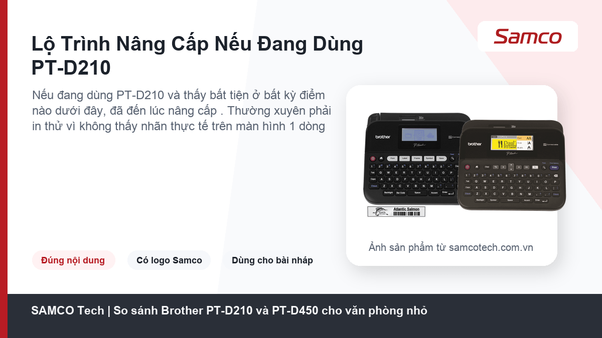 So sánh Brother PT-D210 và PT-D450 cho văn phòng nhỏ 14 Lộ Trình Nâng Cấp Nếu Đang Dùng PT-D210 - So sánh Brother PT-D210 và PT-D450 cho văn phòng nhỏ