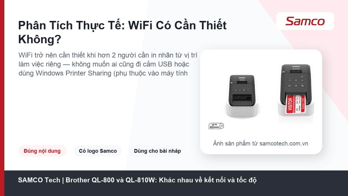 Brother QL-800 và QL-810W: Khác nhau về kết nối và tốc độ 10 Phân Tích Thực Tế: WiFi Có Cần Thiết Không? - Brother QL-800 và QL-810W: Khác nhau về kết nối và tốc độ