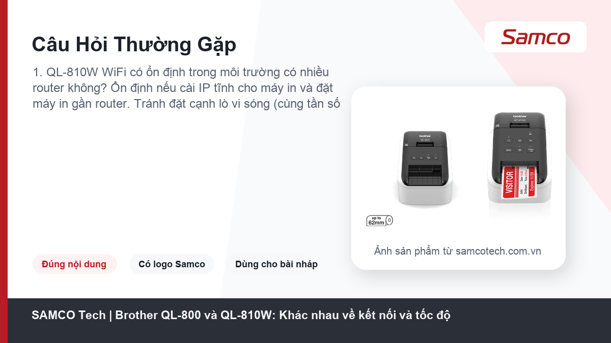 Brother QL-800 và QL-810W: Khác nhau về kết nối và tốc độ 12 Câu Hỏi Thường Gặp - Brother QL-800 và QL-810W: Khác nhau về kết nối và tốc độ
