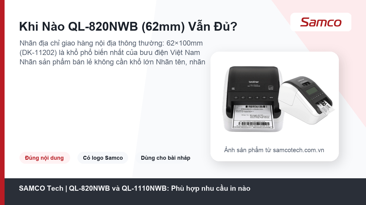 QL-820NWB và QL-1110NWB: Phù hợp nhu cầu in nào 11 Khi Nào QL-820NWB (62mm) Vẫn Đủ? - QL-820NWB và QL-1110NWB: Phù hợp nhu cầu in nào