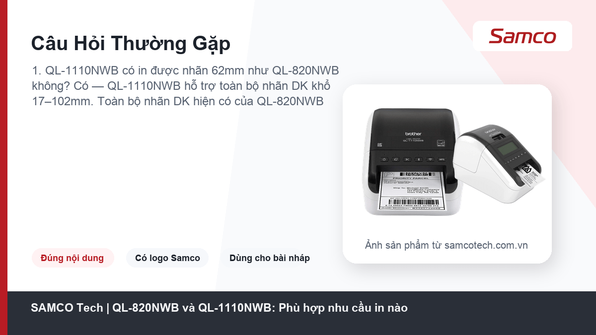 QL-820NWB và QL-1110NWB: Phù hợp nhu cầu in nào 12 Câu Hỏi Thường Gặp - QL-820NWB và QL-1110NWB: Phù hợp nhu cầu in nào