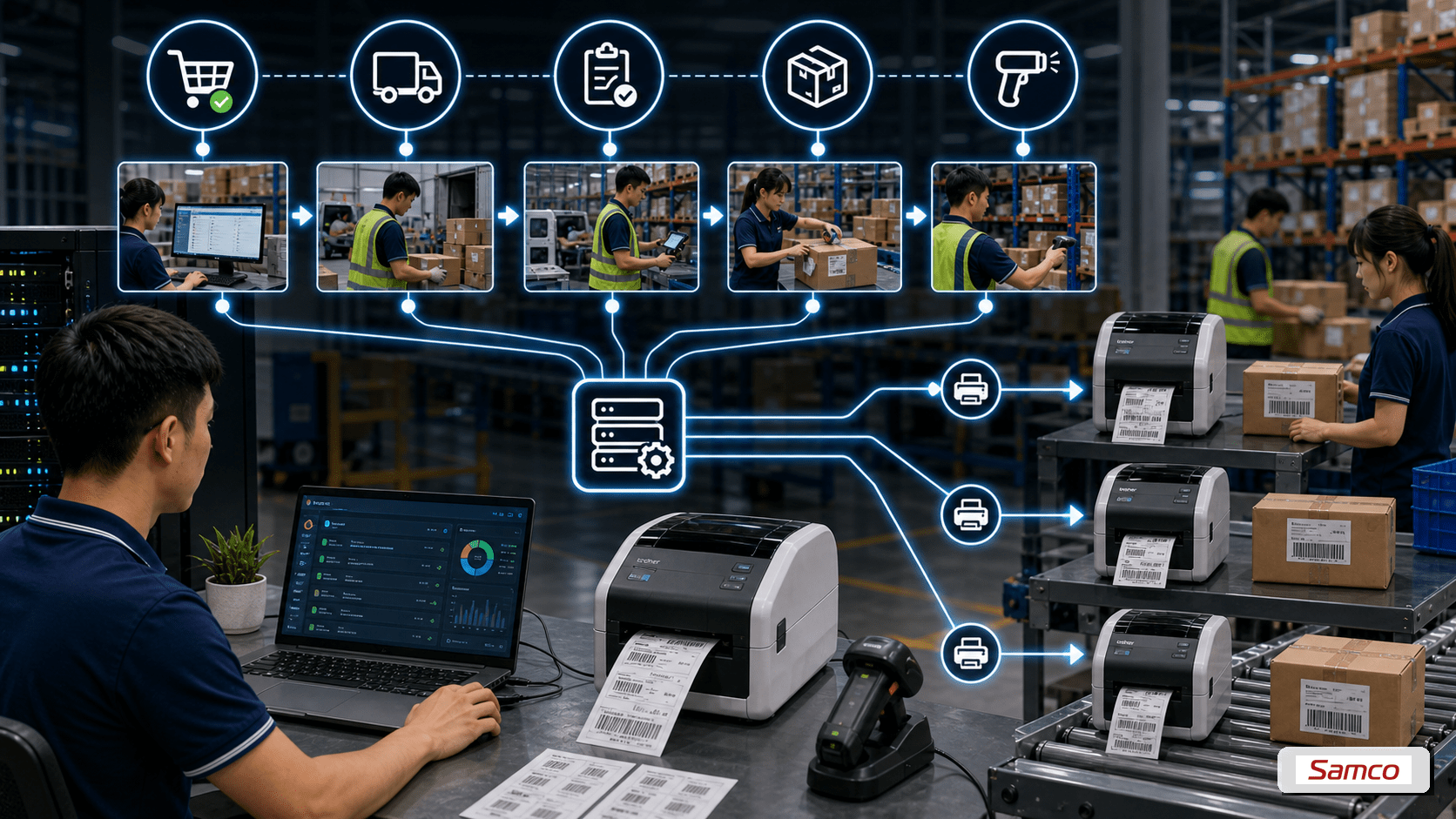 Cách in nhãn từ database tự động và chính xác 8 Trigger in nhãn theo sự kiện giúp tự động in khi có đơn mới, nhập hàng, QC pass hoặc đóng gói xong