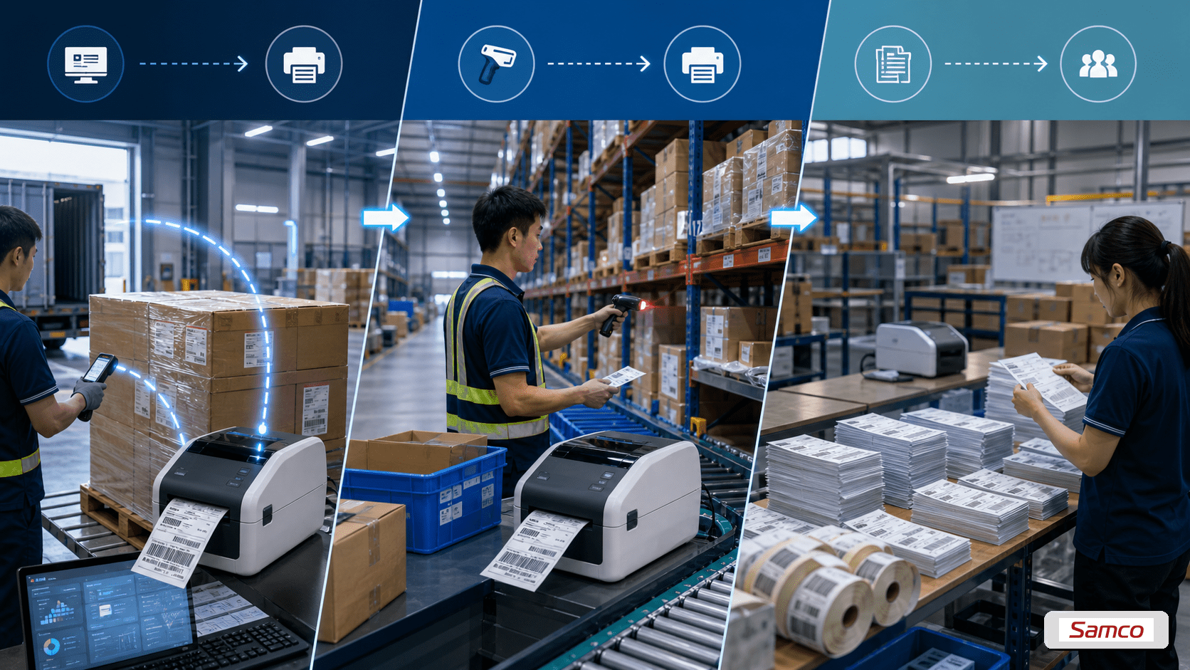 Tích hợp máy in nhãn với WMS trong quản lý kho hiệu quả 7 3 mô hình tích hợp WMS với máy in nhãn gồm print-on-demand, pick-and-print và batch print trước ca