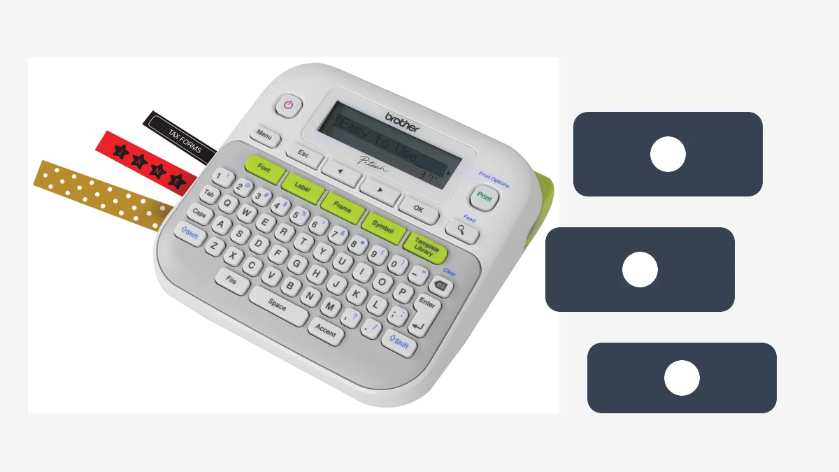Hướng Dẫn Sử Dụng Máy In Nhãn Brother PT-D210 2 Hình minh họa: Băng nhãn TZe dùng được và cách chọn