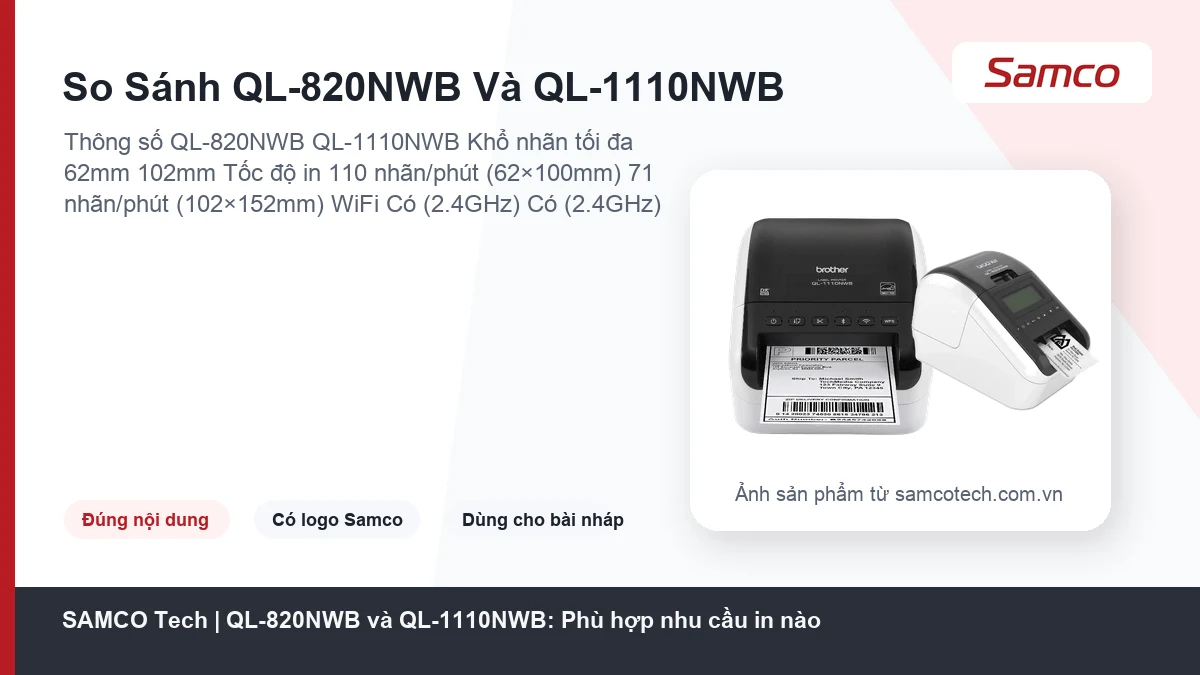 Hướng Dẫn Sử Dụng Máy In Nhãn Brother QL-1110NWB 4 Hình minh họa: QL-1110NWB khác QL-810W thế nào?