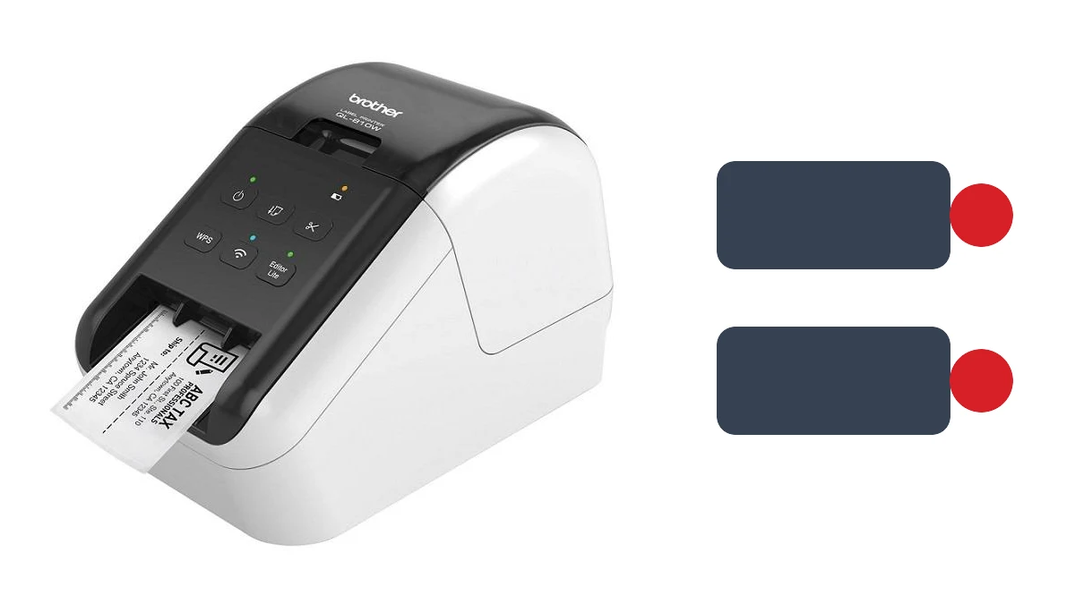 Hướng Dẫn Sử Dụng Máy In Nhãn Brother QL-810W 2 Hình minh họa: Nạp cuộn nhãn DK và thao tác in cơ bản