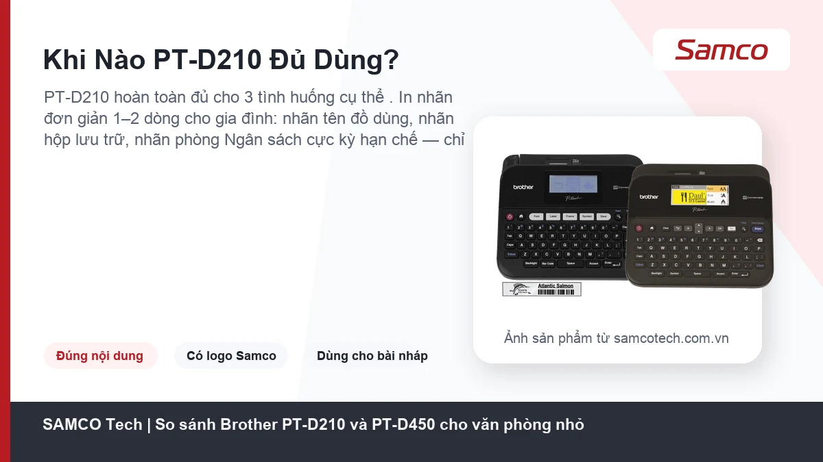 Nên Chọn Máy In Nhãn Brother PT-D Nào? So Sánh Cả Dòng 4 Hình minh họa: Gợi ý theo nhu cầu cụ thể