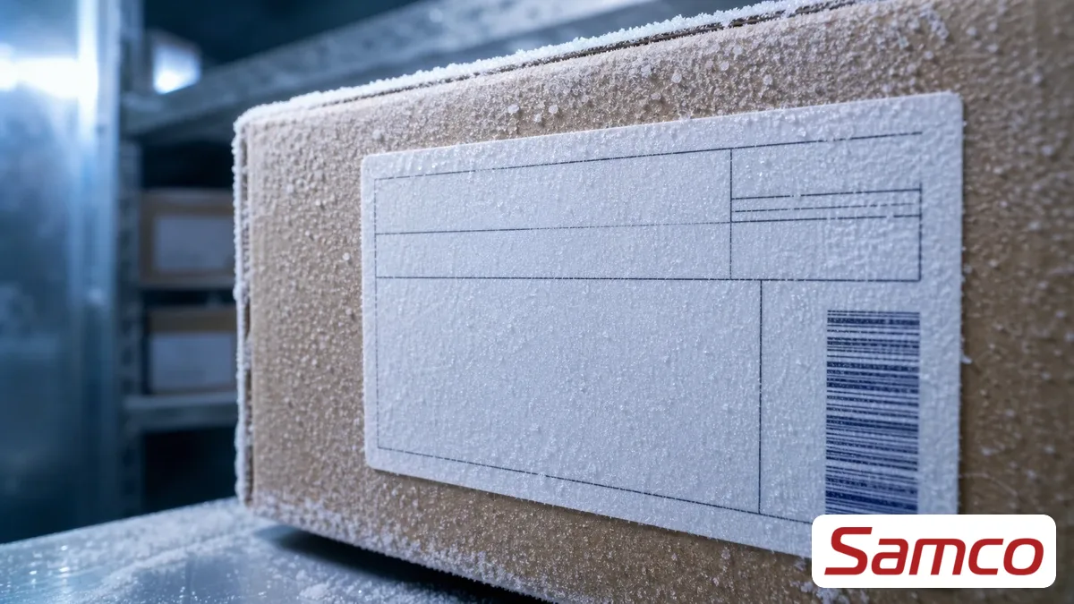 Nhãn dán kho lạnh: chất liệu chịu -20°C và keo phù hợp
