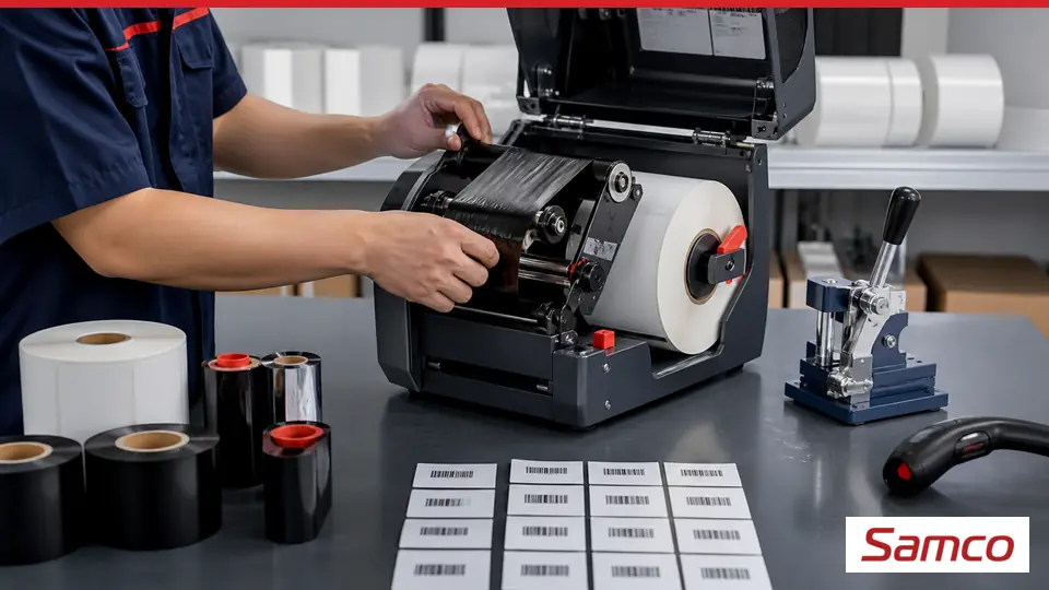 Cách kiểm tra ribbon đã chọn có tương thích với tem và máy in không