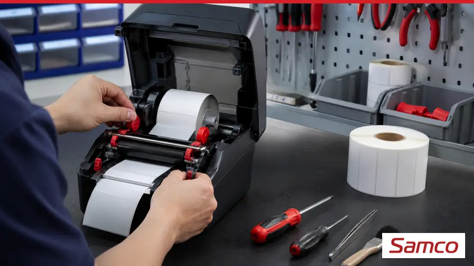 Hướng dẫn sử dụng Máy in nhãn Brother TD-2310D 21 Tem in bị lệch hoặc nhảy nhãn thì kiểm tra gì trước