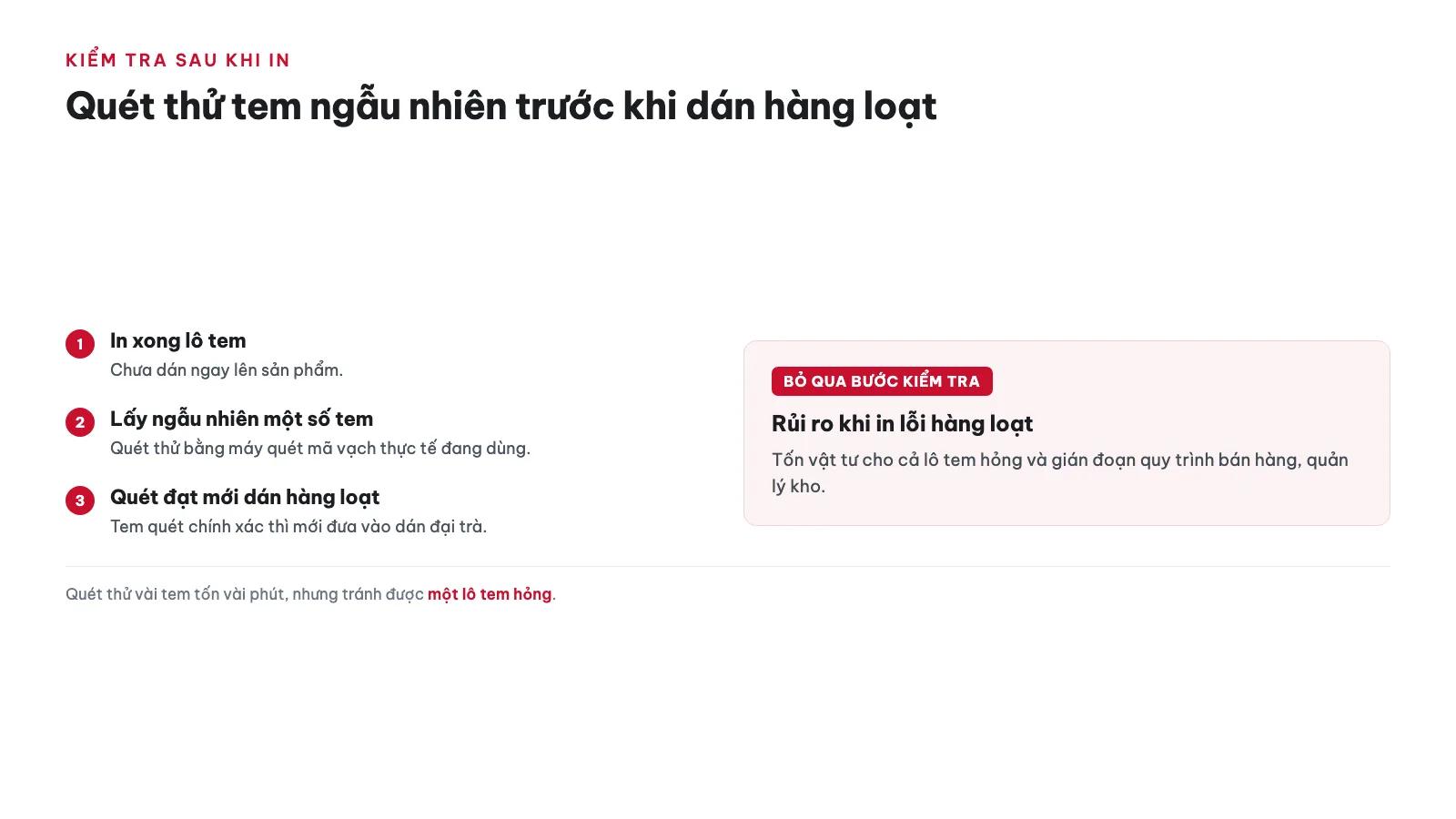 Cần kiểm tra gì sau khi in để đảm bảo mã vạch hoạt động đúng? — cách tạo & in mã vạch sản phẩm cho doanh nghiệp