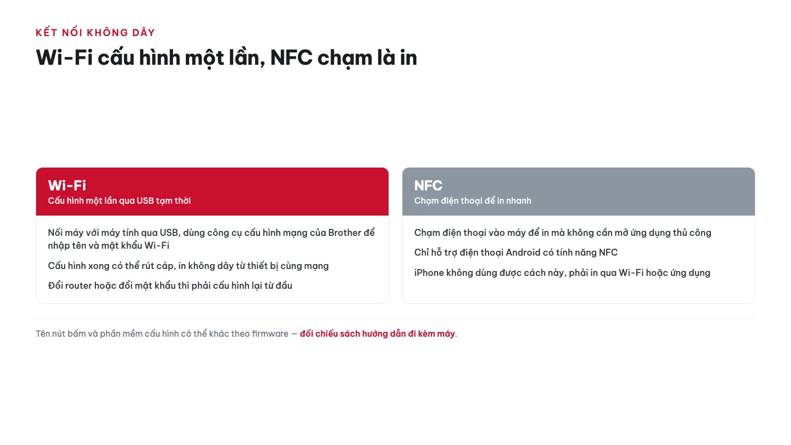 Hướng dẫn sử dụng Máy in nhãn Brother PT-P750W 19 Kết nối và in không dây qua Wi-Fi hoặc NFC như thế nào?