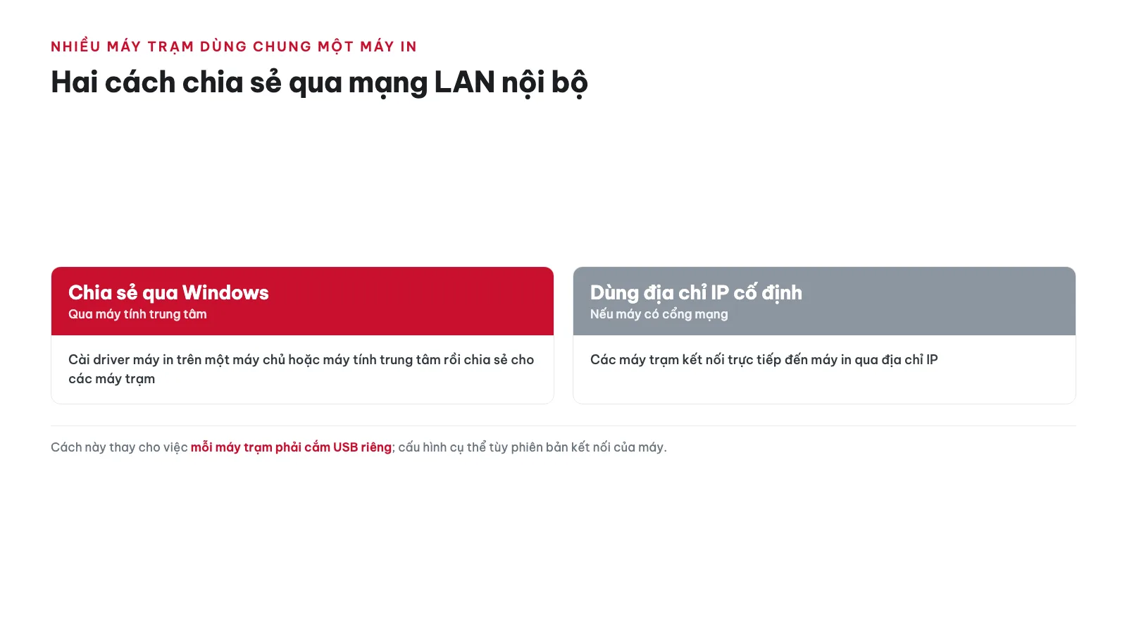 Hướng dẫn sử dụng Máy in nhãn Brother QL-1100 21 Nhiều máy trạm cùng dùng chung một máy QL-1100 thì cấu hình thế nào?