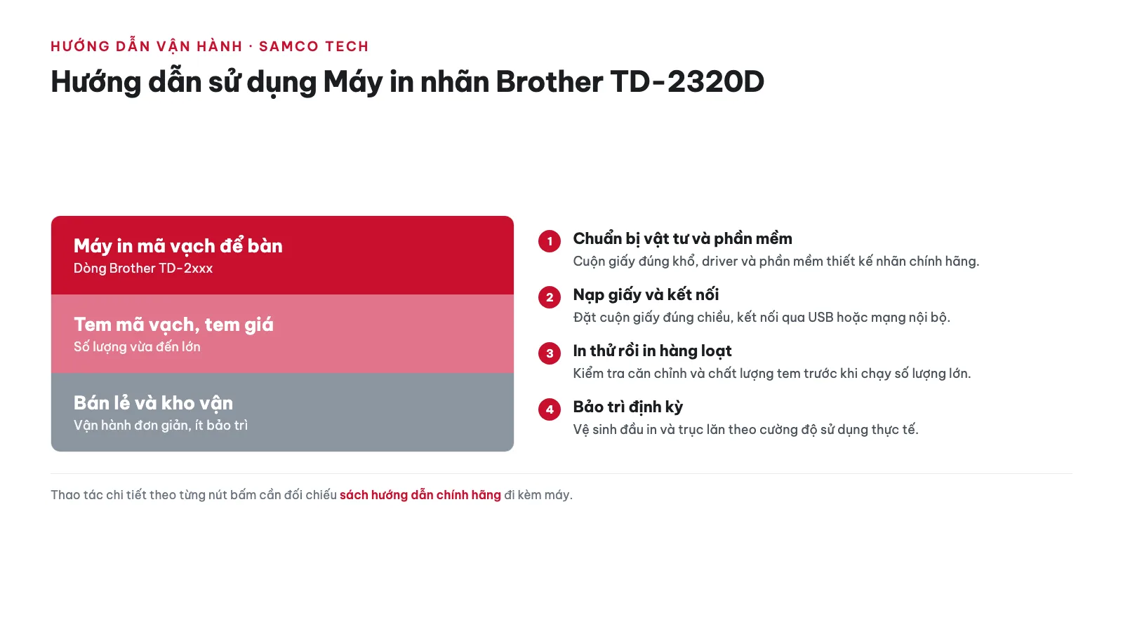 Hướng dẫn sử dụng Máy in nhãn Brother TD-2320D 12 Hướng dẫn sử dụng Máy in nhãn Brother TD-2320D