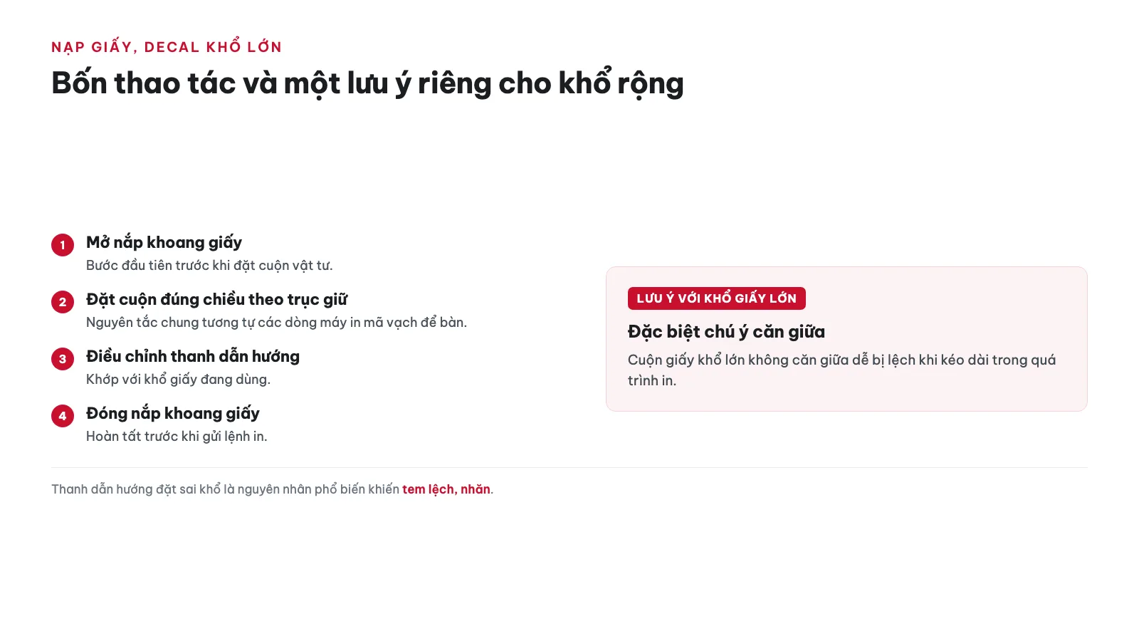 Hướng dẫn sử dụng Máy in nhãn Brother TD-4410D 14 Cách nạp giấy/decal khổ lớn vào máy như thế nào?
