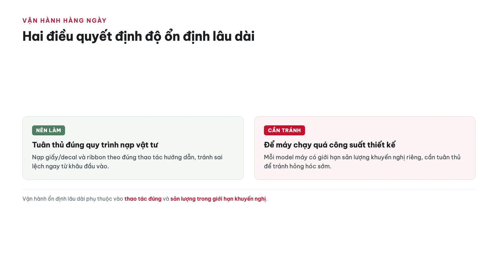 Hướng dẫn sử dụng Máy in nhãn để bàn cho doanh nghiệp 14 Doanh nghiệp cần lưu ý gì khi vận hành hàng ngày?