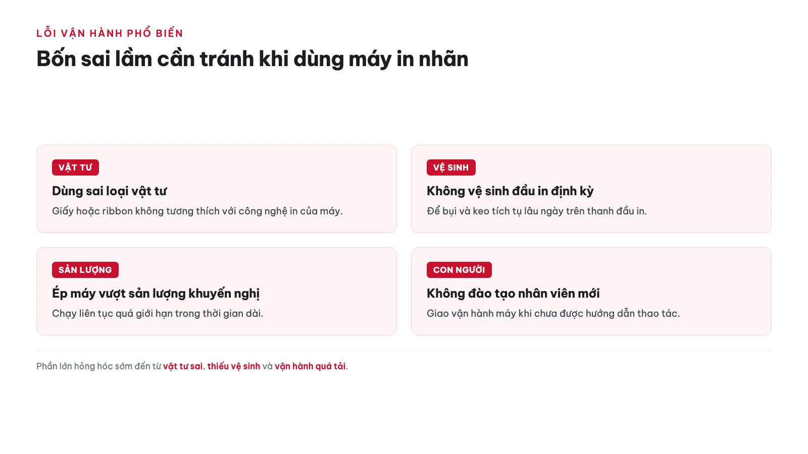 Hướng dẫn sử dụng Máy in nhãn để bàn cho doanh nghiệp 16 Những lỗi vận hành phổ biến cần tránh là gì?