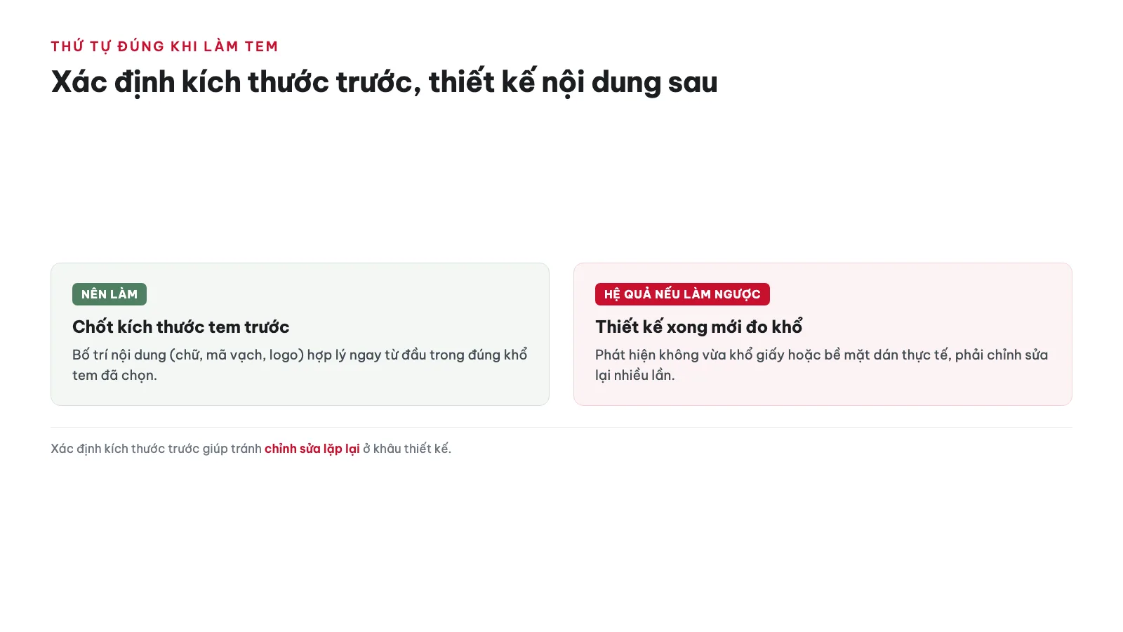 Vì sao cần xác định kích thước tem trước khi thiết kế nội dung? — kích thước tem nhãn phổ biến & cách chọn