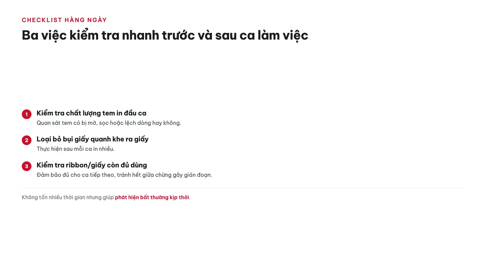 Lịch bảo trì máy in nhãn định kỳ cho doanh nghiệp 14 Checklist bảo trì hàng ngày gồm những gì?
