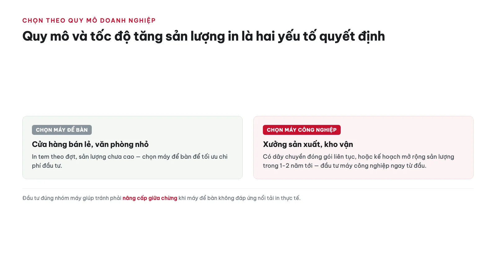 Nên chọn theo quy mô doanh nghiệp như thế nào?