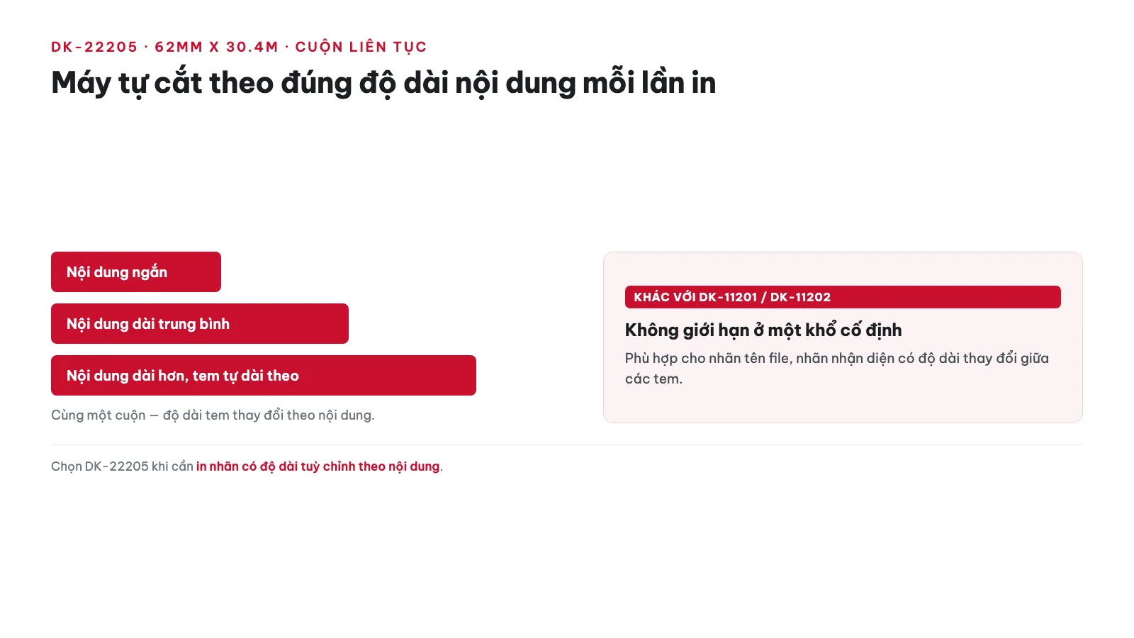 DK-22205 dùng cho ứng dụng nào?