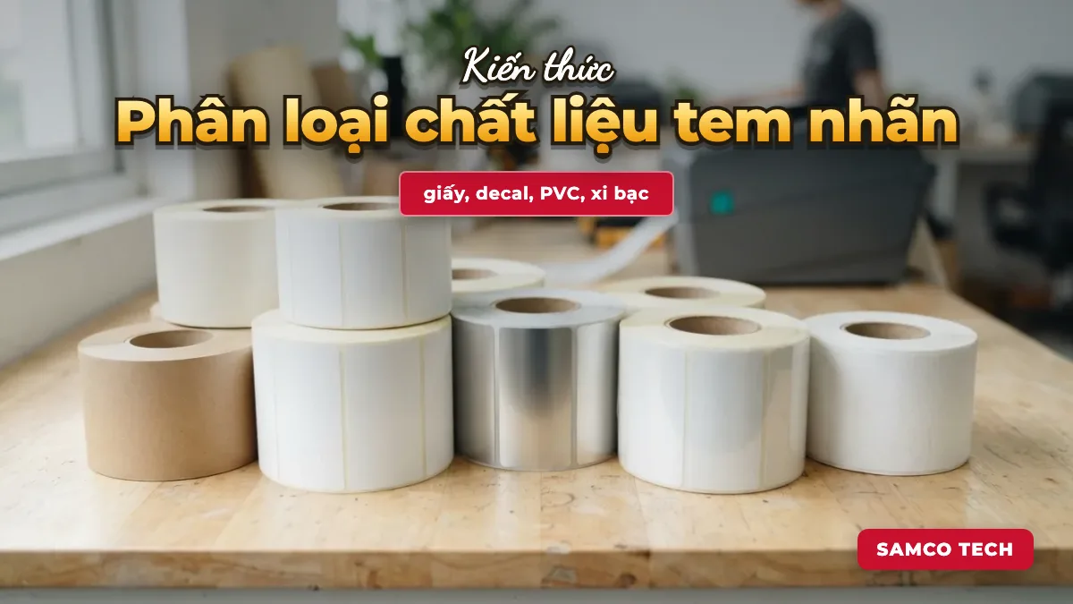 Ảnh minh hoạ: Phân loại chất liệu tem nhãn: giấy, decal, PVC, xi bạc