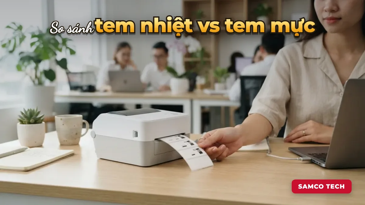 Ảnh minh hoạ: So sánh tem nhiệt vs tem mực